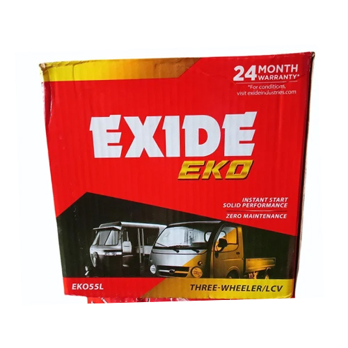 Exide Eko55L 55Ah Battery - Battery Capacity: 81-100Ah Ampere-Hour (Ah)