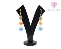 Stylish Multi Gemstone Handmade Gold Plated Hoop Earring
