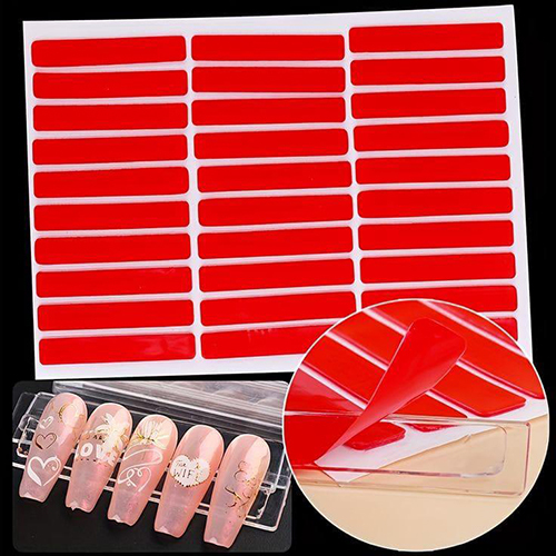 Double Sided Nail Adhesive Tape Sticker - Color Code: Red