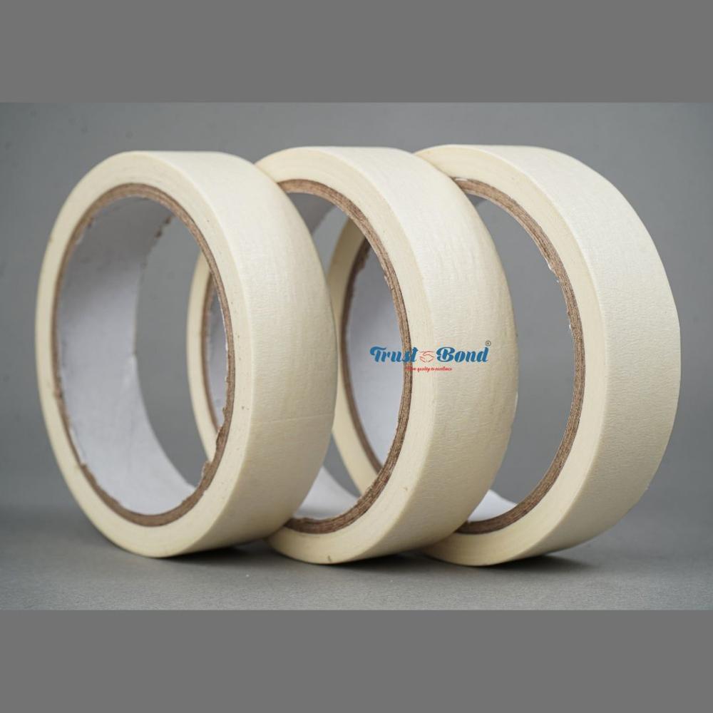 Masking Tape - Kraft Paper, 12mm - 1550mm Width, Off-white Color, 140 Micrometers Thickness, 15 - 50 Meter Length, Single-sided Adhesive