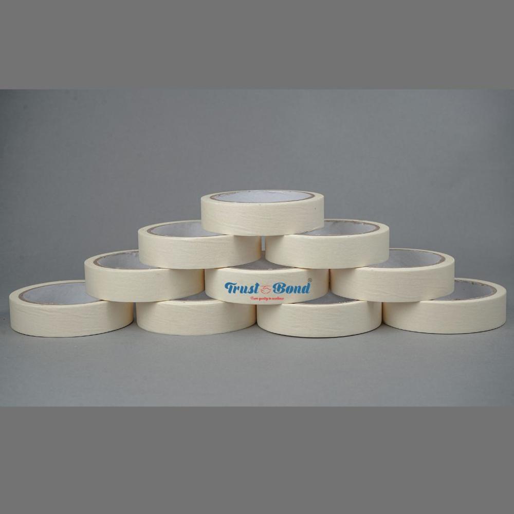 Masking Tape - Kraft Paper, 12mm - 1550mm Width, Off-white Color, 140 Micrometers Thickness, 15 - 50 Meter Length, Single-sided Adhesive