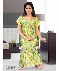 high-quality satin fabric and elegant floral prints night