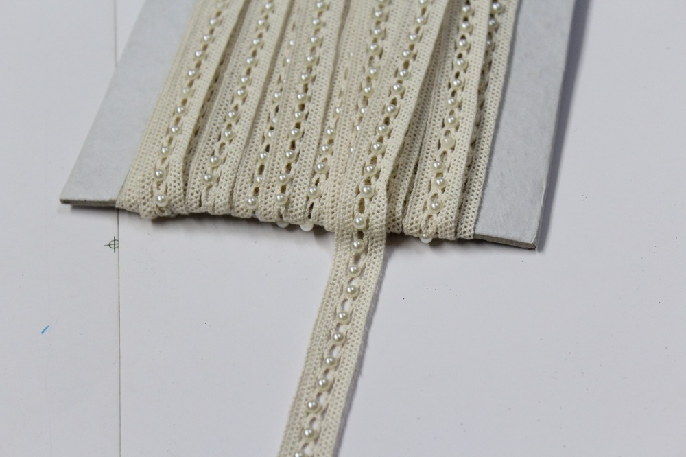 Off White Cotton Moti Lace