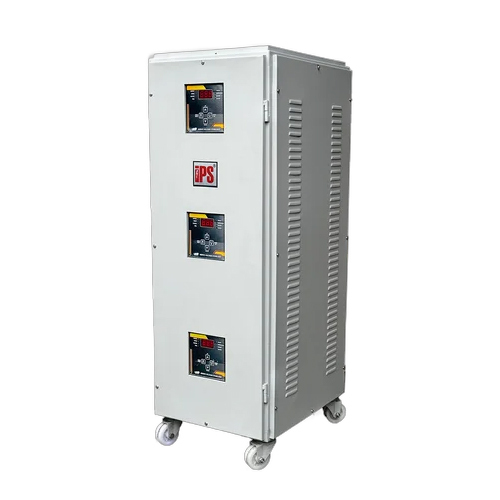50kva तीन चरण सर्वो वोल्टेज स्टेबलाइज़र (330-470v)