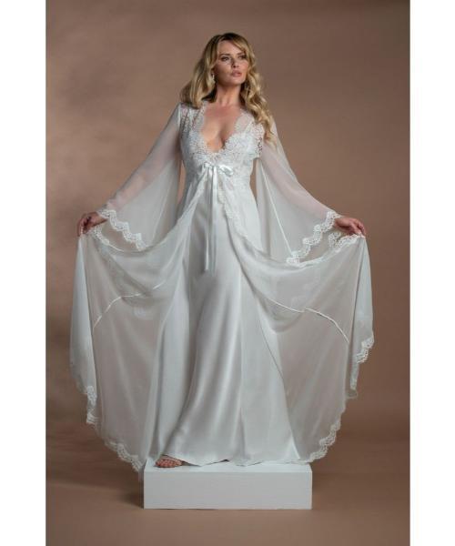 Girls Designer nighty with robe women's 2 pic night dresses set super Lace soft comfortable