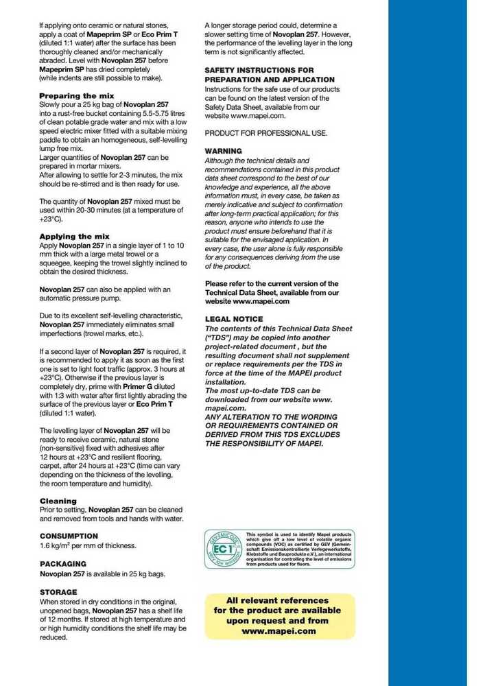 MAPEI NOVO PLAN 257
