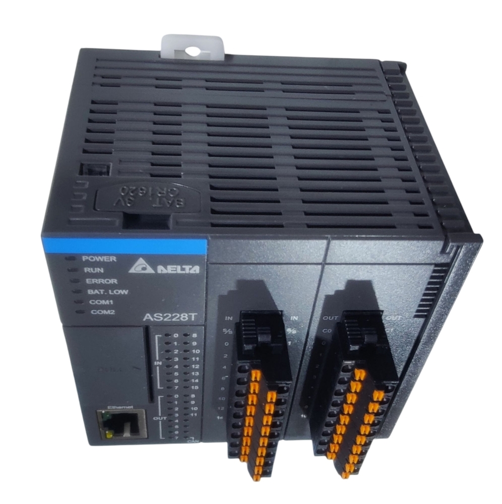 Delta Plc As228t-a - 24vdc Power Input, 3.4w, 16 Di (24vdc Sink/source), 12 Do (Sink 30vdc, 0.5a) | Industrial Automation Controller