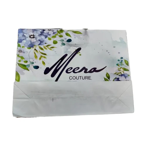 White Printed Art Paper Bag - Size: 13X16X4 Inch