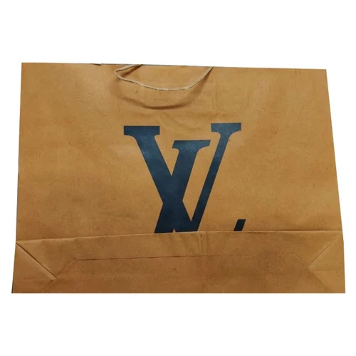 Printed Art Paper Shopping Bag - Color: Brown