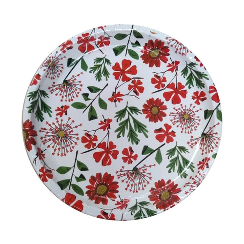 Printed Paper Plate - Color: White