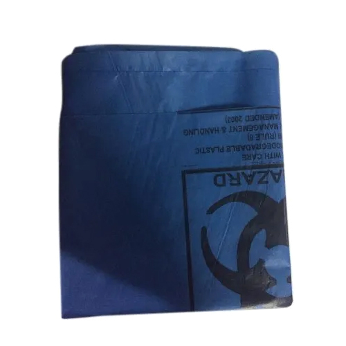 Printed Blue LDPE Biohazard Bag