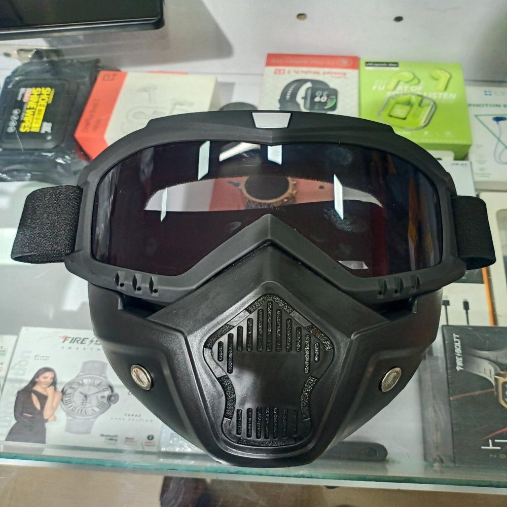 Anti-mask Scratch Uv Protective Goggles With Detachable Mask, , Anti Uv, Windproof - Color: Black