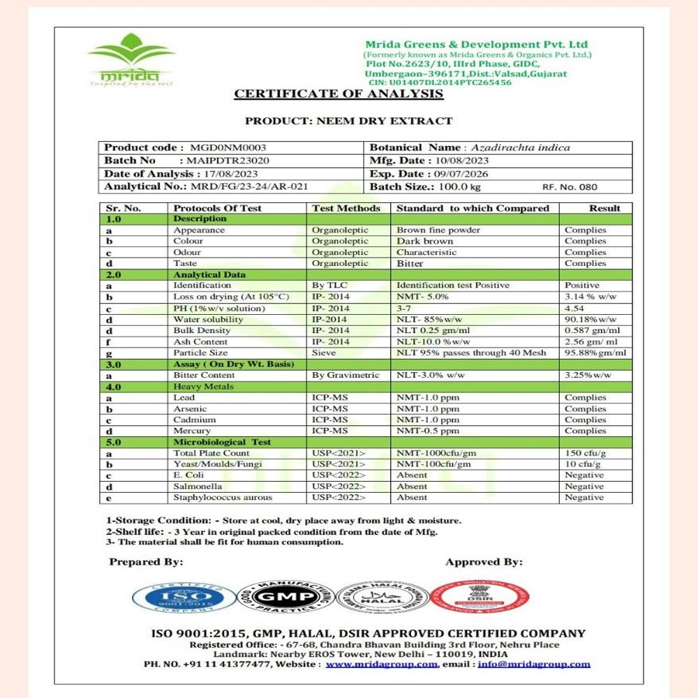 Neem Extract Powder - Color: Brown