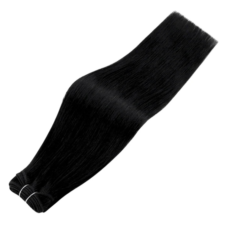 Virgin Hair Jet Black Weft Hair Extensions Human Hair Bundles