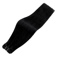 Virgin Hair Jet Black Weft Hair Extensions Human Hair Bundles