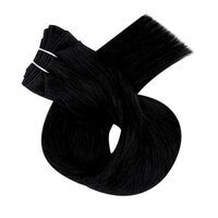 Virgin Hair Jet Black Weft Hair Extensions Human Hair Bundles