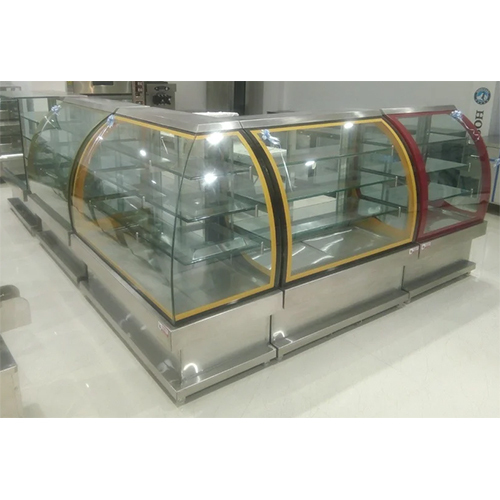 L Type Sweet Display Counter - Color: Silver