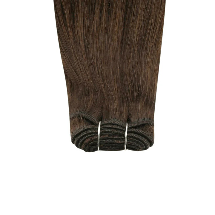 High-quality Virgin Weft Hair Extensions Straight Hair Natural Brown