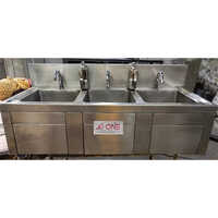 Stainless Steel Three Sink Unit - Features: High Quality