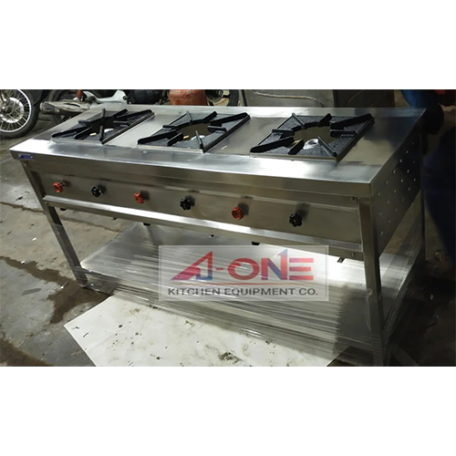 Three Burner Indian Cooking Range - Dimension (L*W*H): 72X24X34+6 Inch (In)