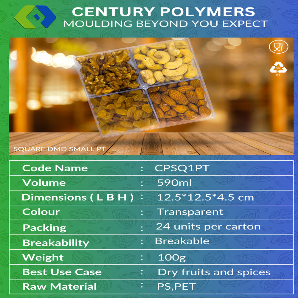 Square Dmd Small Pt (Cpsq1pt) - Capacity: 590 Milliliter (Ml)
