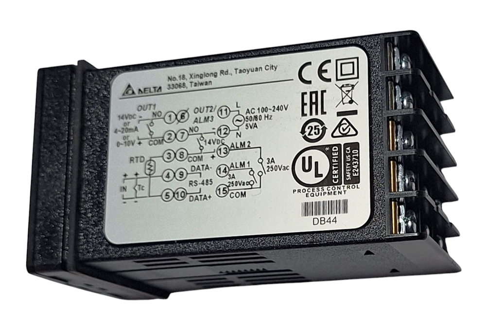 Delta Temperatur Controller Dtb4848cr - Ac 100-240v, 50/60hz, 5va With Rs-485 Output, Dc Current Output1, Relay Output2
