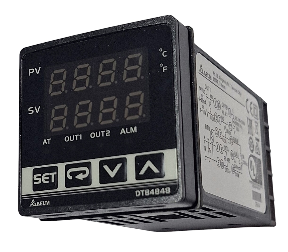 Delta Temperatur Controller Dtb4848cr - Ac 100-240v, 50/60hz, 5va With Rs-485 Output, Dc Current Output1, Relay Output2