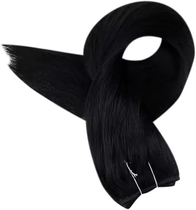 Clip In Human Hair Extensions Black 16inch Double Weft Hair Extensions Clip In Straight Soft Silky Real Human Hair Extensions