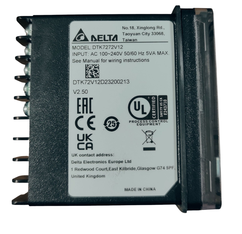Delta Temperatur Controller Dtk7272v12 - Ac 100-240v, 50/60hz, 5va Max With Rs-485, Voltage Pulse Output, 2 Alarm Outputs | Precision Temperature Control