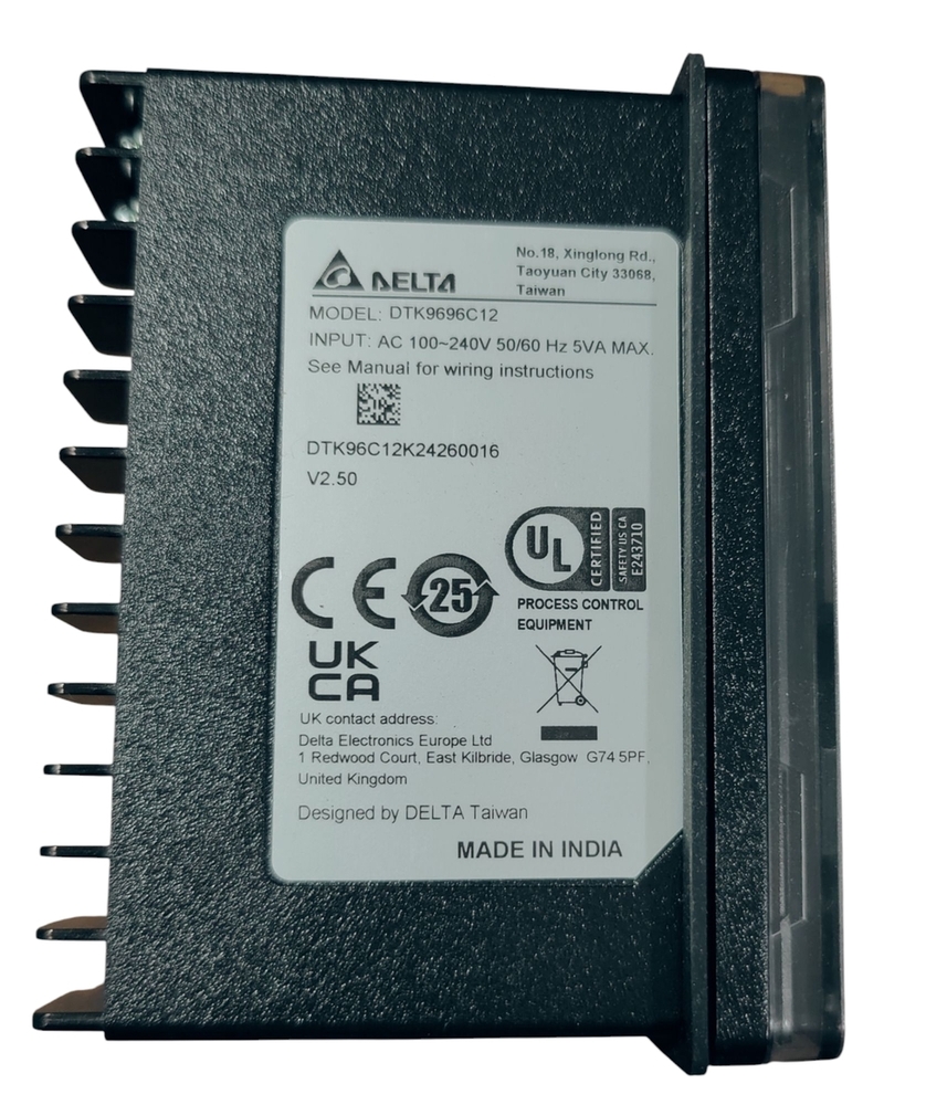 Delta Temperatur Controller Dtk9696c12 - Input Ac 100-240v, 50/60hz, 5va Max | Features Rs-485, Dc Current Output, 2 Alarm Outputs
