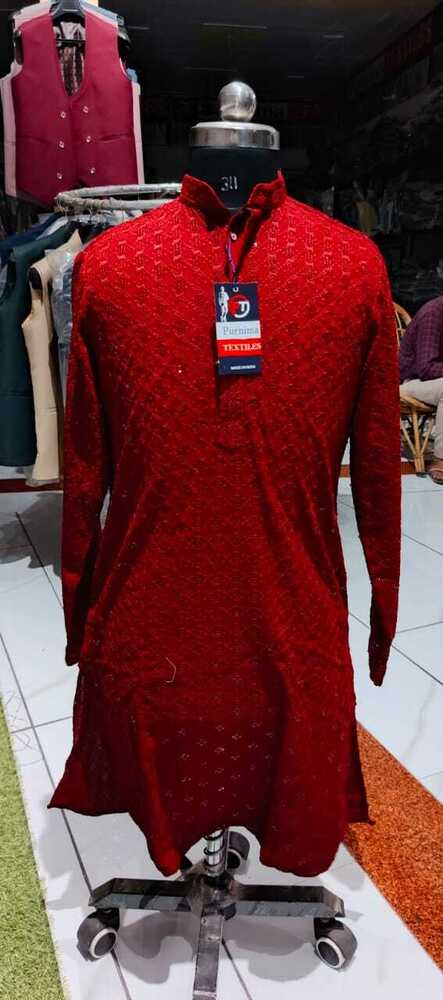 Mens Party Wear Kurta - High-quality Cotton Modern Design Available In Different Colors - Comfortable And Washable