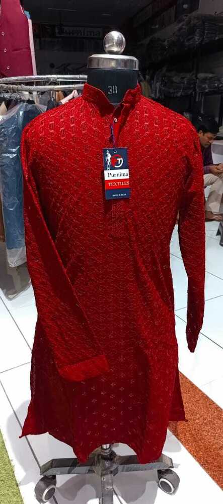 Mens Party Wear Kurta - High-quality Cotton Modern Design Available In Different Colors - Comfortable And Washable