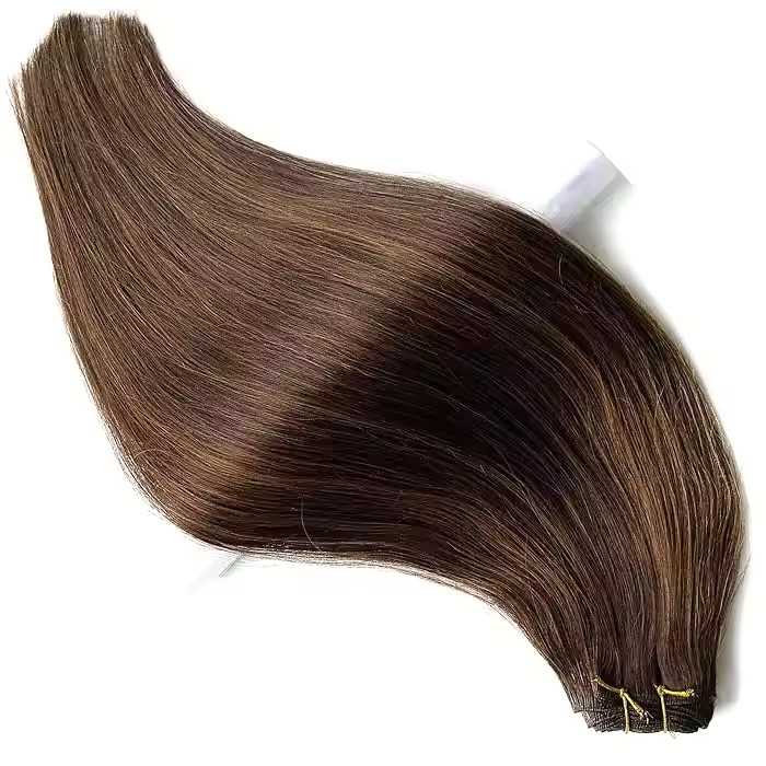 Dark Brown hair Weft Extensions Human Hair Bundles 18inch 100G 