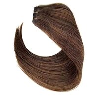Temple Remy Weft Hair Extensions Human Hair Bundles 18 Inch 100G Dark Brown