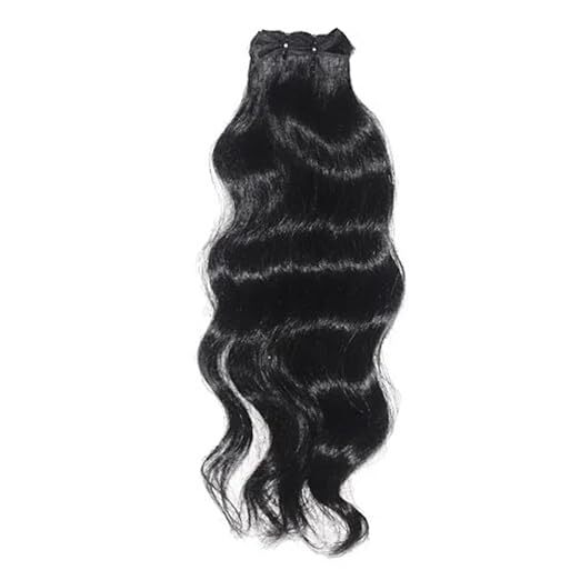 Machine Weft Human Hair Bundle, Length 28 Inches Long, 100% Human Hair, Natural Black Wavy