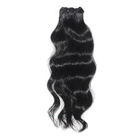 Machine Weft Human Hair Bundle, Length 28 Inches Long, 100% Human Hair, Natural Black Wavy
