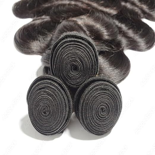 Machine Weft Human Hair Bundle, Length 28 Inches Long, 100% Human Hair, Natural Black Wavy