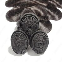 Machine Weft Human Hair Bundle, Length 28 Inches Long, 100% Human Hair, Natural Black Wavy