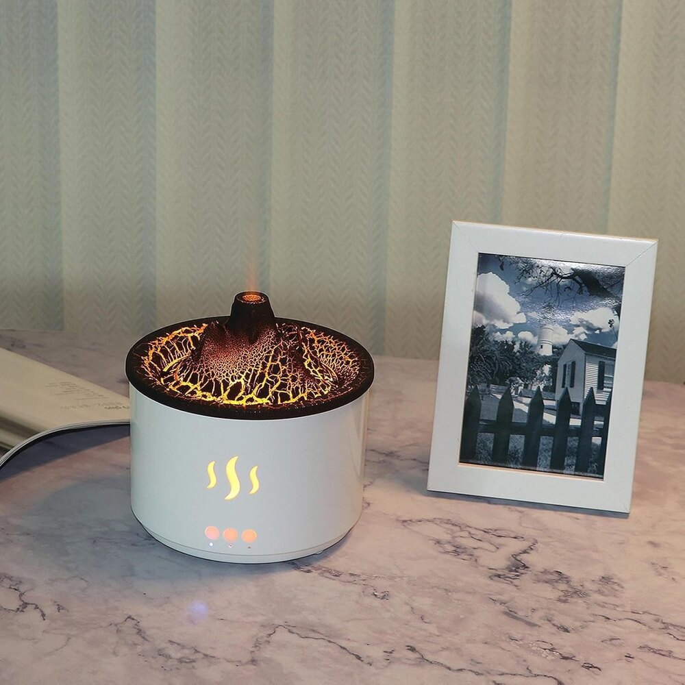 Volcano Mountain Flame Humidifier - Capacity: 500 Milliliter (Ml)