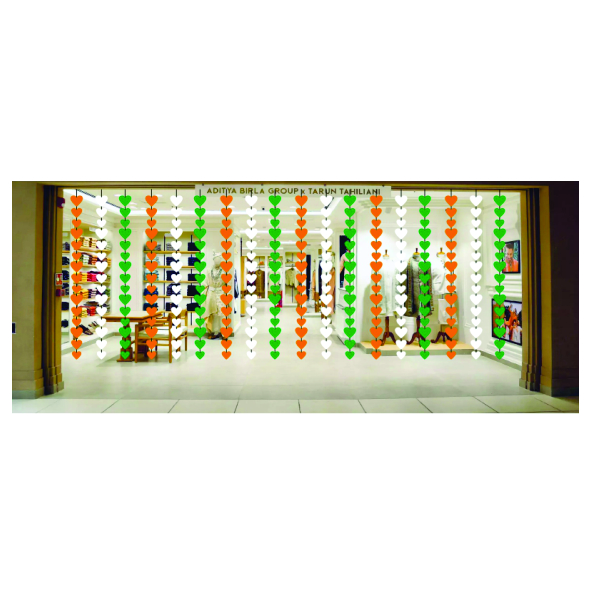 Tiranga Heart Paper Garlander - (06 Pcs in one Pkt)