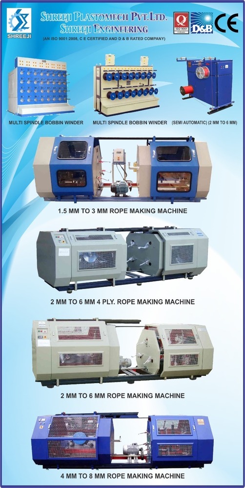 6 To 12mm Fully Electronic Automatic Rope Making Machine - Capacity: 100 Kg/hr