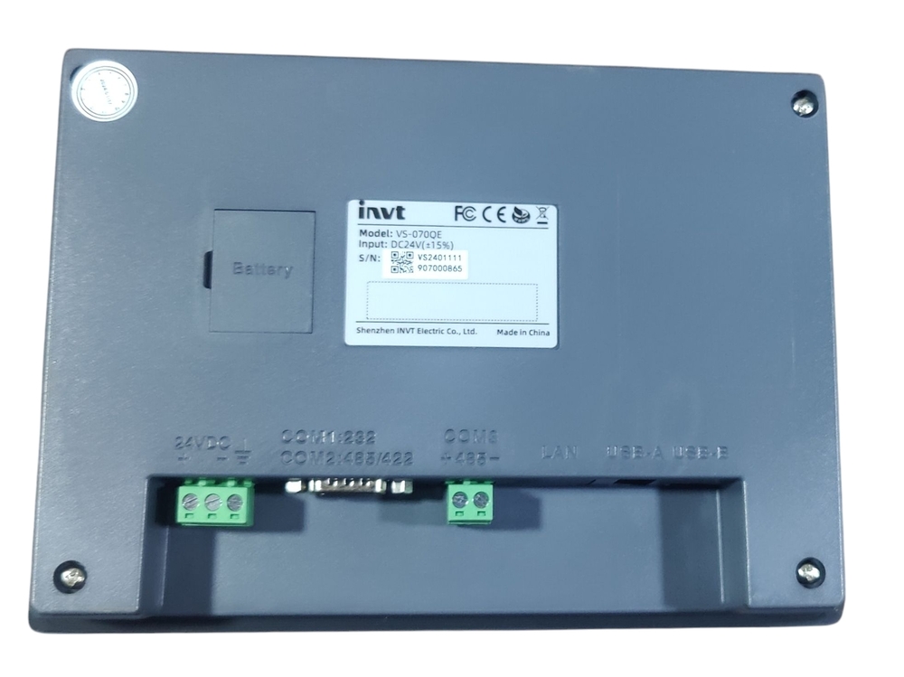 Invt Hmi Vs-070qe - Dc24v Input (+-15%) | Versatile Human-machine Interface With User-friendly Display And Robust Performance