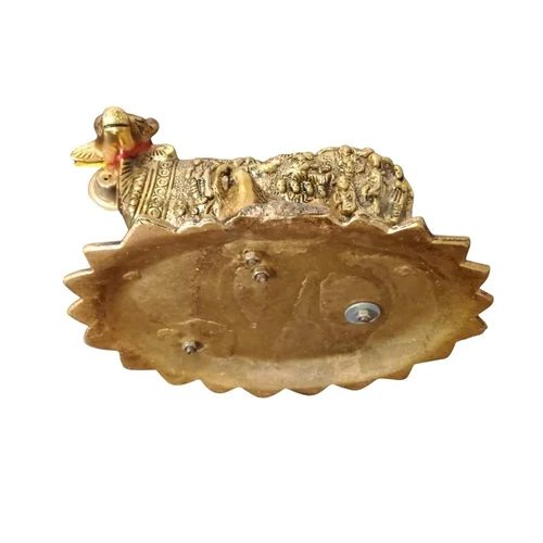 Metal Kamdhenu Cow with God Figurines