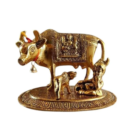 Spiritual Soul Metal Gold Plated Kamdhenu Cow