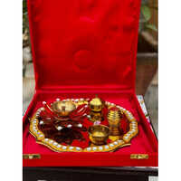 Spiritual Soul Decorative Pooja Thali - Color: Golden