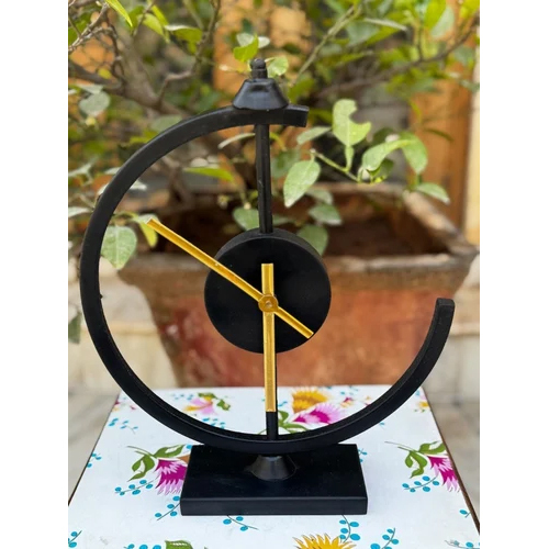 Spiritual Soul Metal Table Clock - Color: Black