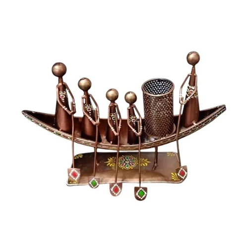 Spiritual Soul Metal Boat Shaped Pen Stand - Feature: High Quality