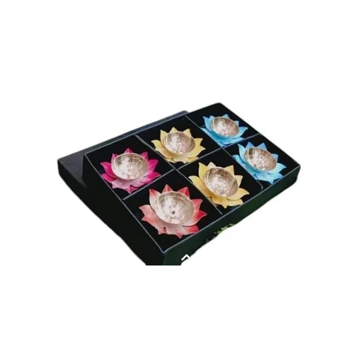 Spiritual Soul Brass Flower Diya Set of Six