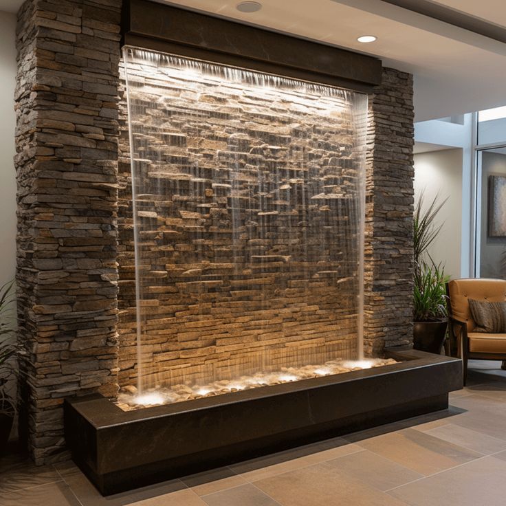 Granite wall fountain