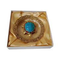 Brass Tortoise With Plate - Color: Golden
